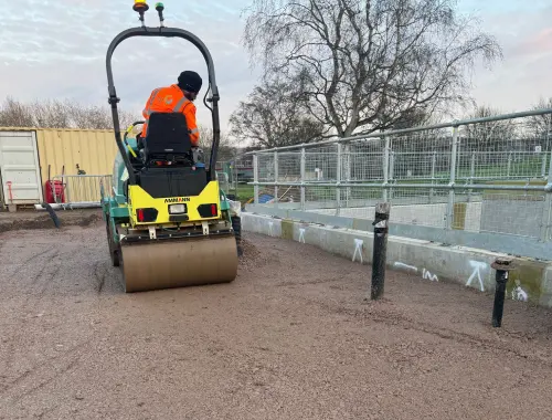 Site grading and ground levelling for groundwork and external works preparation
