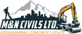 M&N Civils Ltd logo for commercial civils, drainage and groundwork services